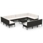 vidaXL 14-tlg. Garten-Lounge-Set mit Auflagen Poly Rattan Schwarz vidaXL 14-tlg. Garten-Lounge-Set mit Auflagen Poly Rattan Schwarz
