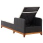 Sonnenliege Poly Rattan und Massivholz Akazie Schwarz Sonnenliege Poly Rattan und Massivholz Akazie Schwarz