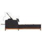 Sonnenliege Poly Rattan und Massivholz Akazie Schwarz Sonnenliege Poly Rattan und Massivholz Akazie Schwarz