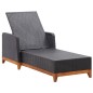 Sonnenliege Poly Rattan und Massivholz Akazie Schwarz Sonnenliege Poly Rattan und Massivholz Akazie Schwarz