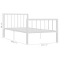 vidaXL Bettgestell Weiß Metall 100 × 200 cm vidaXL Bettgestell Weiß Metall 100 × 200 cm