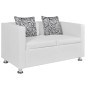 vidaXL 2-Sitzer-Sofa Kunstleder Weiß vidaXL 2-Sitzer-Sofa Kunstleder Weiß