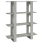 vidaXL Bücherregal/Raumteiler Betongrau 100x30x123,5 cm vidaXL Bücherregal/Raumteiler Betongrau 100x30x123,5 cm
