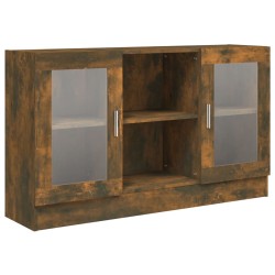 vidaXL Vitrinenschrank Räuchereiche 120x30,5x70 cm Holzwerkstoff