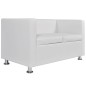 vidaXL 2-Sitzer-Sofa Kunstleder Weiß vidaXL 2-Sitzer-Sofa Kunstleder Weiß