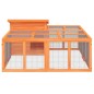 vidaXL Kaninchenstall Braun 144x123x67,5 cm Massivholz Kiefer vidaXL Kaninchenstall Braun 144x123x67,5 cm Massivholz Kiefer
