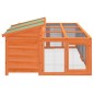 vidaXL Kaninchenstall Braun 144x123x67,5 cm Massivholz Kiefer vidaXL Kaninchenstall Braun 144x123x67,5 cm Massivholz Kiefer