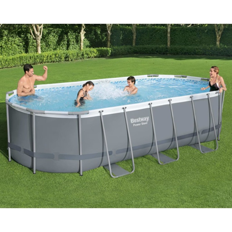 Bestway Power Steel Aufstellpool Oval 549x274x122 cm Bestway Power Steel Aufstellpool Oval 549x274x122 cm