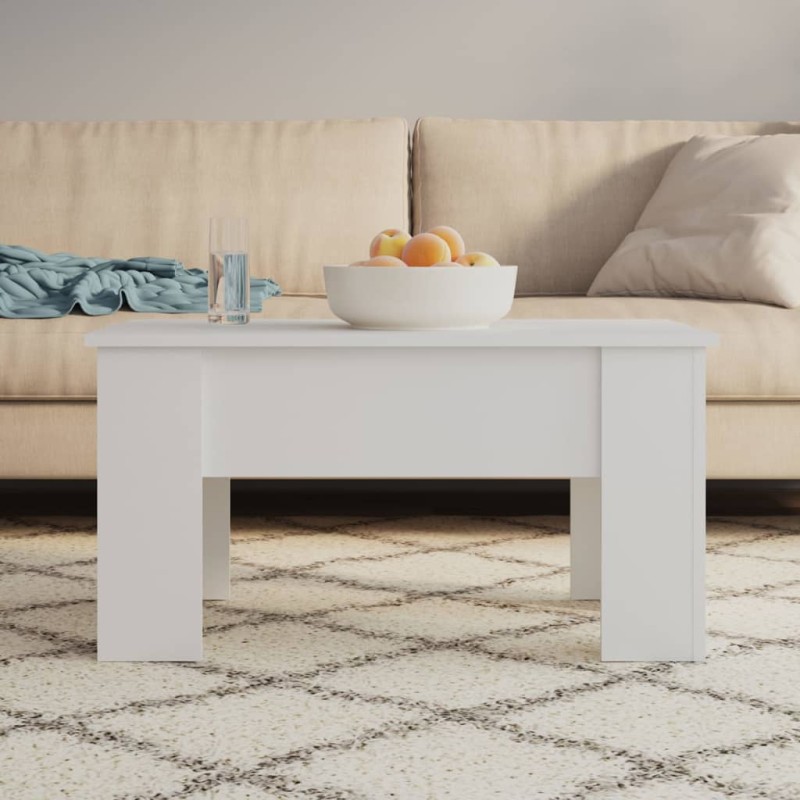 vidaXL Couchtisch Weiß 79x49x41 cm Holzwerkstoff vidaXL Couchtisch Weiß 79x49x41 cm Holzwerkstoff