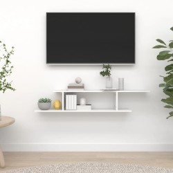 vidaXL TV-Wandregal Hochglanz-Weiß 125x18x23 cm Holzwerkstoff