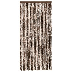 vidaXL Insektenschutz-Vorhang Braun und Weiß 90x220 cm Chenille