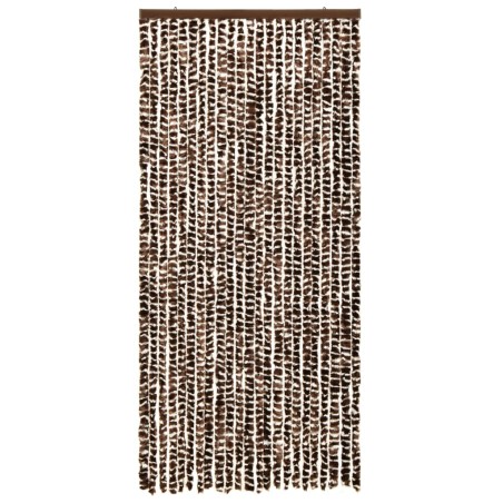 vidaXL Insektenschutz-Vorhang Braun und Weiß 90x220 cm Chenille