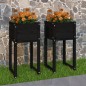 vidaXL Pflanzkübel 2 Stk. Schwarz 40x40x81 cm Massivholz Kiefer vidaXL Pflanzkübel 2 Stk. Schwarz 40x40x81 cm Massivholz Kiefer