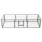 vidaXL Hunde-Laufgitter 8 Paneele Stahl 60 x 80 cm Schwarz vidaXL Hunde-Laufgitter 8 Paneele Stahl 60 x 80 cm Schwarz