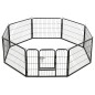 vidaXL Hunde-Laufgitter 8 Paneele Stahl 60 x 80 cm Schwarz vidaXL Hunde-Laufgitter 8 Paneele Stahl 60 x 80 cm Schwarz