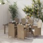 vidaXL 7-tlg. Garten-Essgruppe mit Kissen Poly Rattan Beige vidaXL 7-tlg. Garten-Essgruppe mit Kissen Poly Rattan Beige