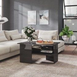 vidaXL Couchtisch Hochglanz-Grau 90x60x46,5 cm Holzwerkstoff