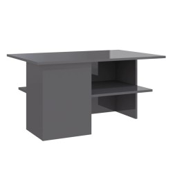 vidaXL Couchtisch Hochglanz-Grau 90x60x46,5 cm Holzwerkstoff