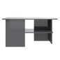 vidaXL Couchtisch Hochglanz-Grau 90x60x46,5 cm Holzwerkstoff vidaXL Couchtisch Hochglanz-Grau 90x60x46,5 cm Holzwerkstoff