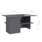 vidaXL Couchtisch Hochglanz-Grau 90x60x46,5 cm Holzwerkstoff vidaXL Couchtisch Hochglanz-Grau 90x60x46,5 cm Holzwerkstoff