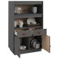 vidaXL Highboard Grau 67x40x108,5 cm Massivholz Kiefer vidaXL Highboard Grau 67x40x108,5 cm Massivholz Kiefer