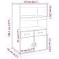 vidaXL Highboard Grau 67x40x108,5 cm Massivholz Kiefer vidaXL Highboard Grau 67x40x108,5 cm Massivholz Kiefer