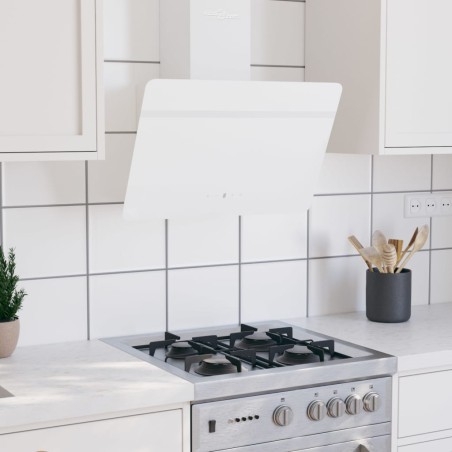 vidaXL Dunstabzugshaube 60 cm Stahl und Hartglas Weiß