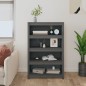 vidaXL Bücherregal Grau 80x35x126 cm Massivholz Kiefer vidaXL Bücherregal Grau 80x35x126 cm Massivholz Kiefer