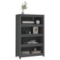 vidaXL Bücherregal Grau 80x35x126 cm Massivholz Kiefer vidaXL Bücherregal Grau 80x35x126 cm Massivholz Kiefer