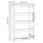 vidaXL Bücherregal Grau 80x35x126 cm Massivholz Kiefer vidaXL Bücherregal Grau 80x35x126 cm Massivholz Kiefer