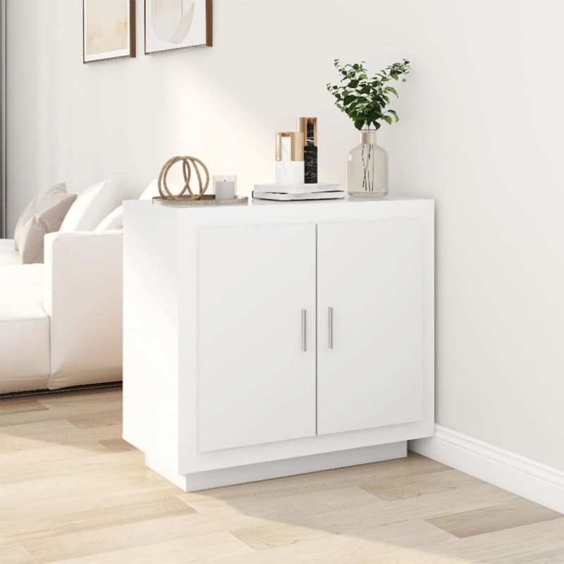 vidaXL Sideboard Hochglanz-Weiß 80x40x75 cm Holzwerkstoff vidaXL Sideboard Hochglanz-Weiß 80x40x75 cm Holzwerkstoff