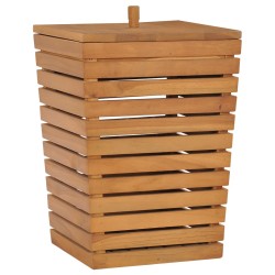 vidaXL Wäschekorb 30×30×45 cm Teak Massivholz