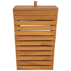 vidaXL Wäschekorb 30×30×45 cm Teak Massivholz