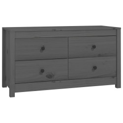 vidaXL Beistellschrank Grau 100x40x54 cm Massivholz Kiefer