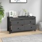 vidaXL Beistellschrank Grau 100x40x54 cm Massivholz Kiefer vidaXL Beistellschrank Grau 100x40x54 cm Massivholz Kiefer