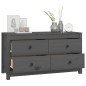 vidaXL Beistellschrank Grau 100x40x54 cm Massivholz Kiefer vidaXL Beistellschrank Grau 100x40x54 cm Massivholz Kiefer