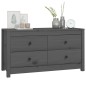 vidaXL Beistellschrank Grau 100x40x54 cm Massivholz Kiefer vidaXL Beistellschrank Grau 100x40x54 cm Massivholz Kiefer