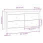 vidaXL Beistellschrank Grau 100x40x54 cm Massivholz Kiefer vidaXL Beistellschrank Grau 100x40x54 cm Massivholz Kiefer