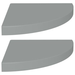 vidaXL Eck-Schweberegale 2 Stk. Grau 35x35x3,8 cm MDF