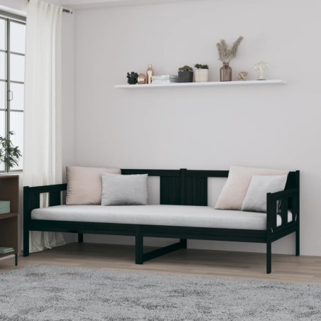 vidaXL Tagesbett Schwarz Massivholz Kiefer 90x200 cm