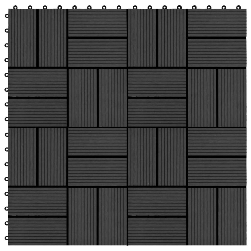 vidaXL Terrassenfliesen 11 Stück WPC 30 x 30 cm 1 qm Schwarz vidaXL Terrassenfliesen 11 Stück WPC 30 x 30 cm 1 qm Schwarz