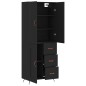Highboard Schwarz 69,5x34x180 cm Holzwerkstoff Highboard Schwarz 69,5x34x180 cm Holzwerkstoff