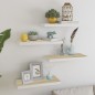 vidaXL Schweberegale 4 Stk. Eiche und Weiß 60x23,5x3,8 cm MDF vidaXL Schweberegale 4 Stk. Eiche und Weiß 60x23,5x3,8 cm MDF