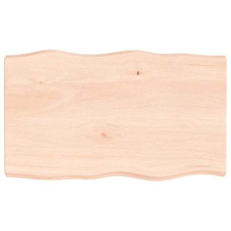 vidaXL Tischplatte 100x60x6 cm Massivholz Eiche Unbehandelt Baumkante