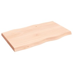 vidaXL Tischplatte 100x60x6 cm Massivholz Eiche Unbehandelt Baumkante
