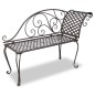 vidaXL Garten-Chaiselongue 128 cm Stahl Antik Braun vidaXL Garten-Chaiselongue 128 cm Stahl Antik Braun