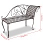 vidaXL Garten-Chaiselongue 128 cm Stahl Antik Braun vidaXL Garten-Chaiselongue 128 cm Stahl Antik Braun
