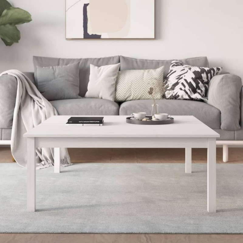 vidaXL Couchtisch Weiß 100x100x40 cm Massivholz Kiefer vidaXL Couchtisch Weiß 100x100x40 cm Massivholz Kiefer