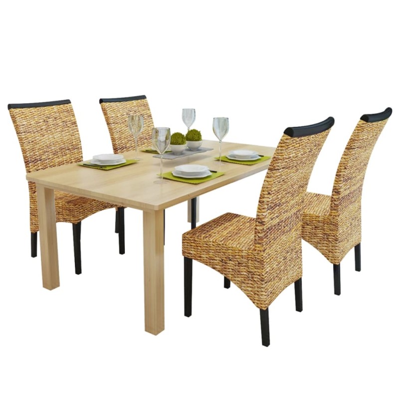Esszimmerstühle 4 Stk. Abaca und Mango Massivholz Esszimmerstühle 4 Stk. Abaca und Mango Massivholz