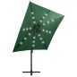 vidaXL Ampelschirm mit Mast und LED-Leuchten Grün 250 cm vidaXL Ampelschirm mit Mast und LED-Leuchten Grün 250 cm